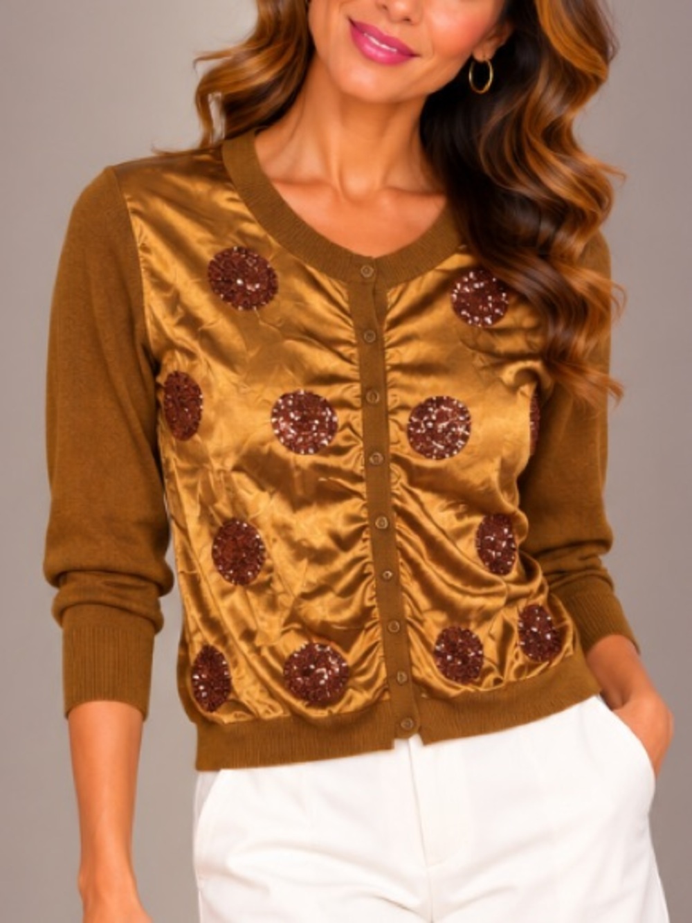 Vintage Soft Surroundings Cardigan Sweater With Sequins